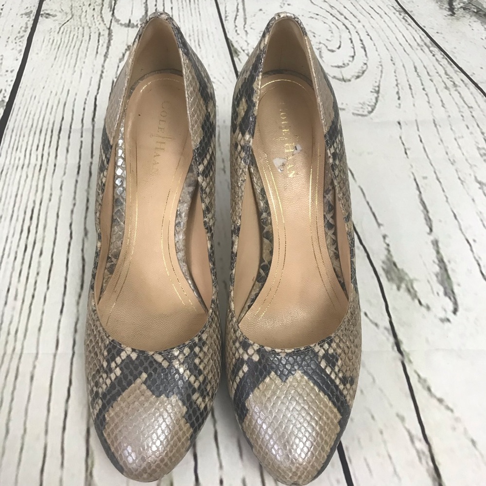 Cole Haan Heels Stiletto Snake croc skin print 7 - Picture 5 of 8